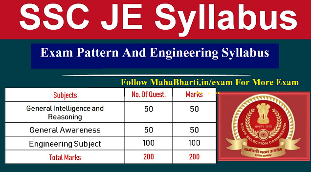 SSC JE Bharti Exam Pattern And Syllabus 2022