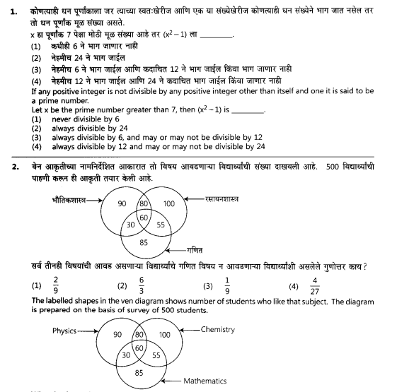 MPSC Subordinate Services STI Main Exam Paper PDF