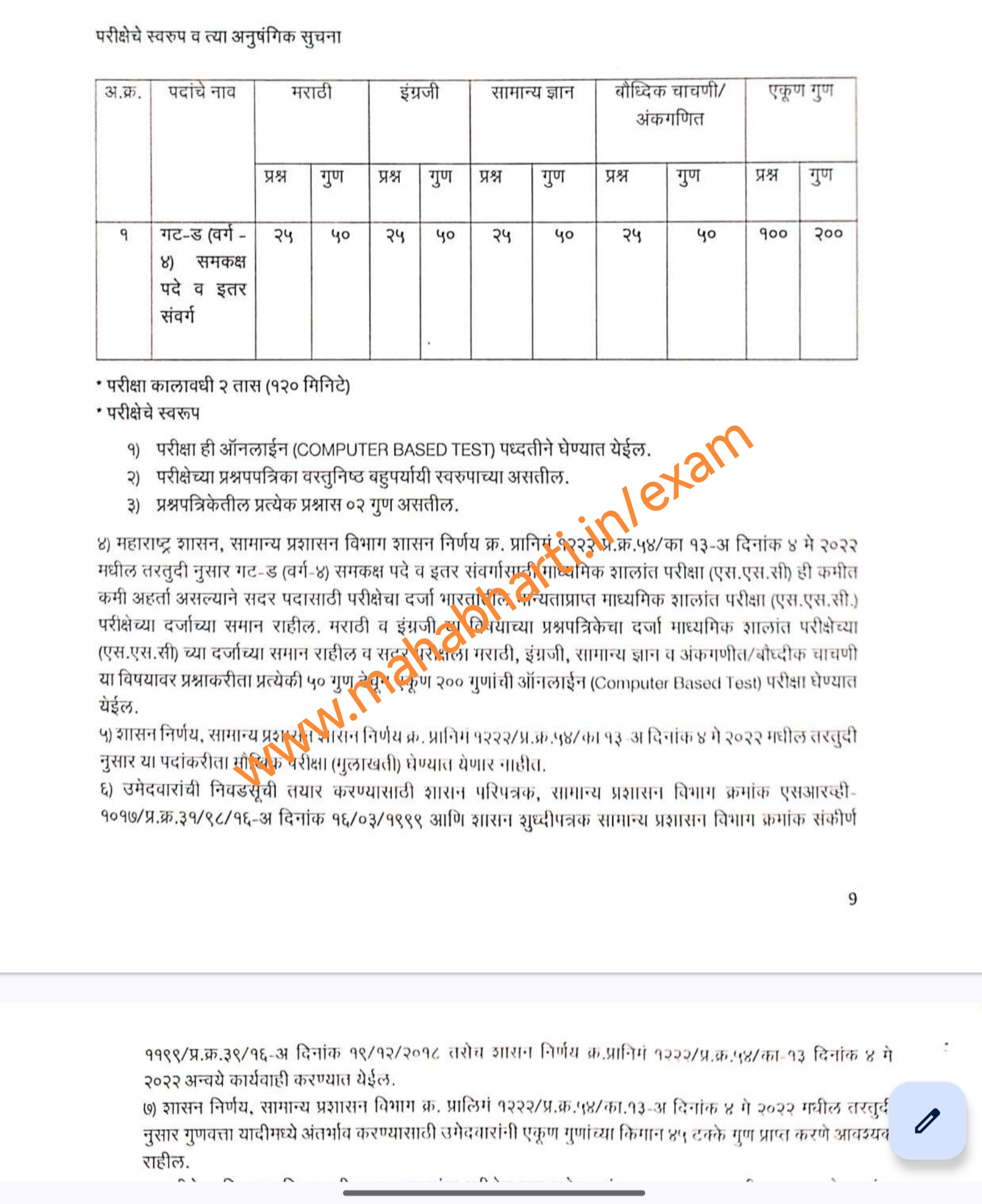 GMC Aurangabad Bharti Syllabus