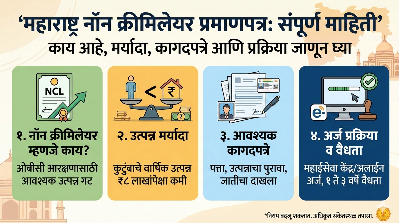 Non Creamy Layer Certificate Mahiti In Marathi