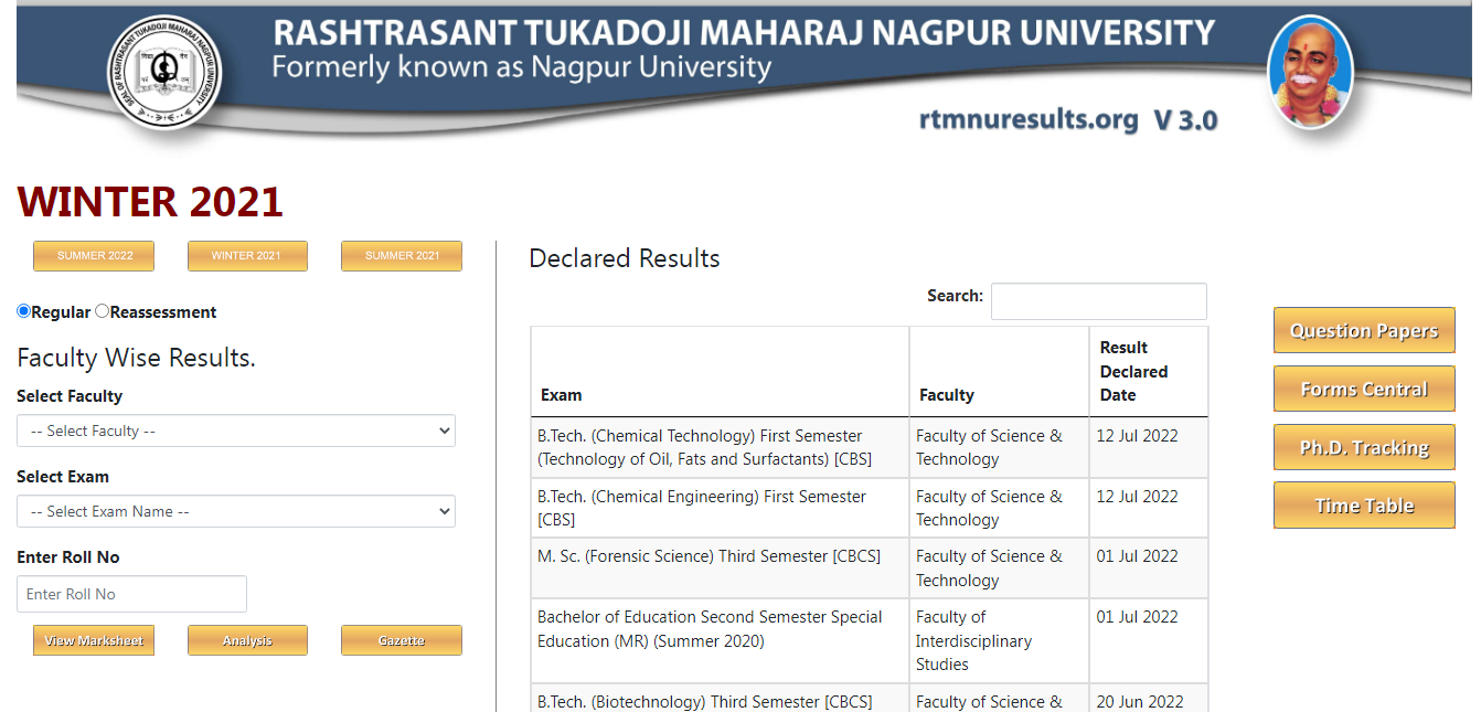 RTMNU PG Result 2021 Released Check here