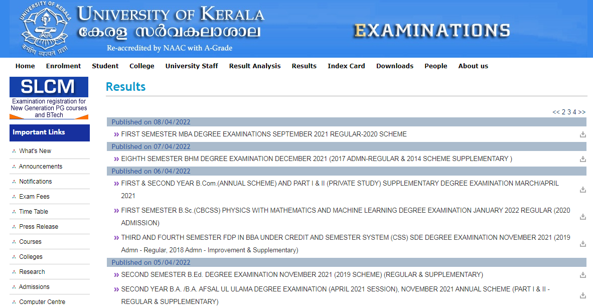 Kerala University Archives MahaBharti.in University