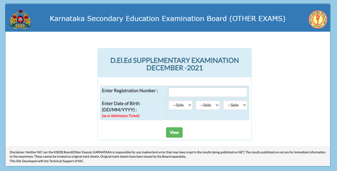 Karnataka  D.El.Ed  Supplementary Result 2021-22 