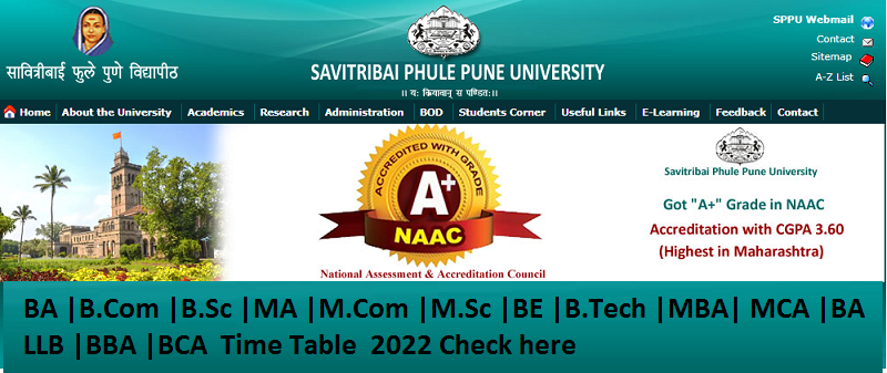 Pune University Time Table 2022