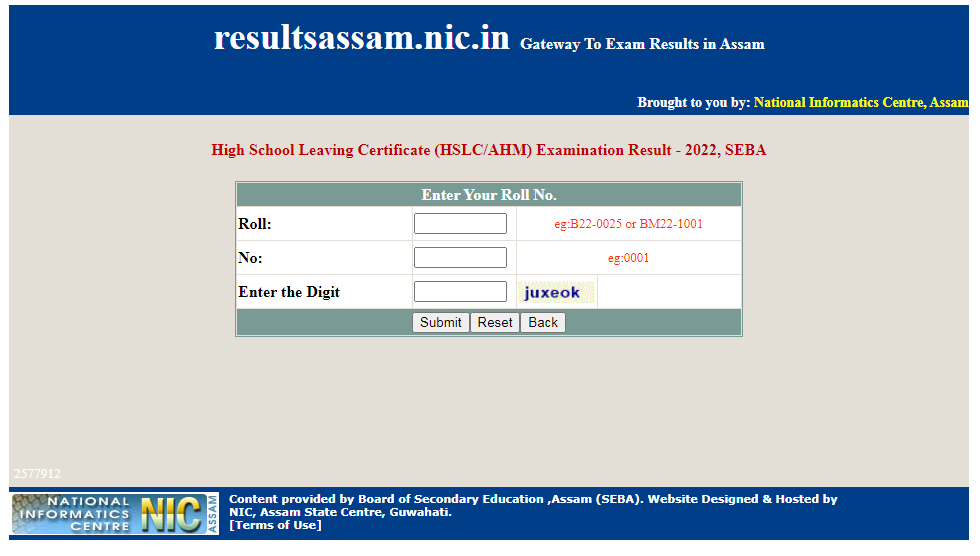 Assam HSLC AHM Result 2022