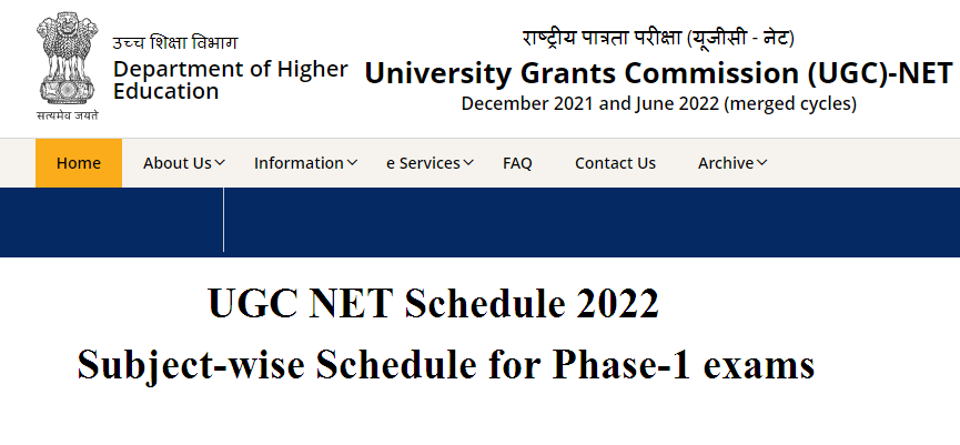 UGC NET Schedule 2022