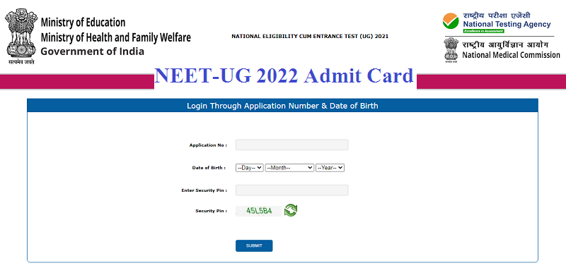 NEET-UG 2022 Admit Card