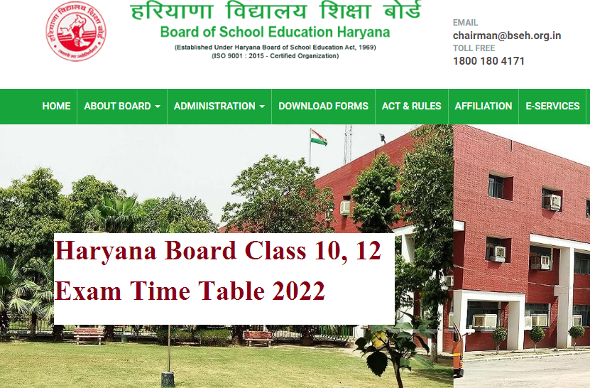 Haryana Board Class 10, 12 Exam Date Sheet 2022 Download