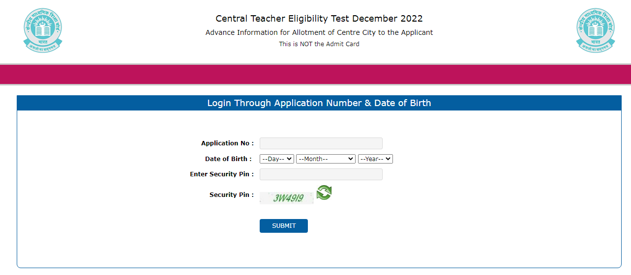 CTET Exam 2022 Admit Card