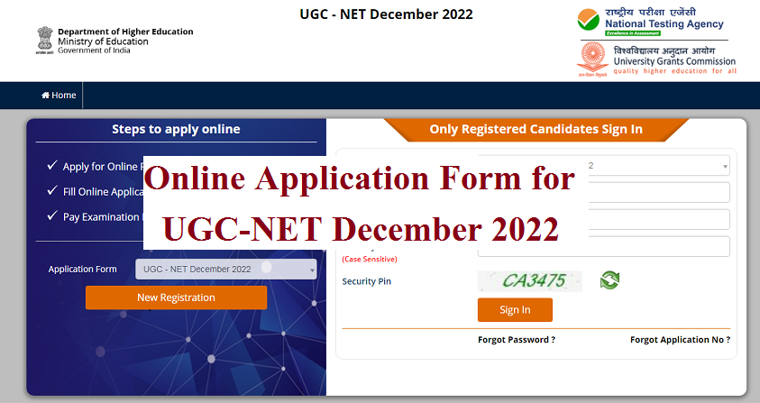 UGC NET 2023 Online Application