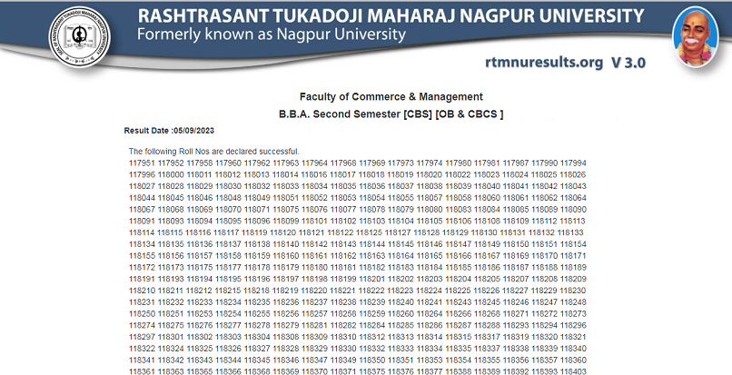 Nagpur University BBA 2nd Sem Result 2023