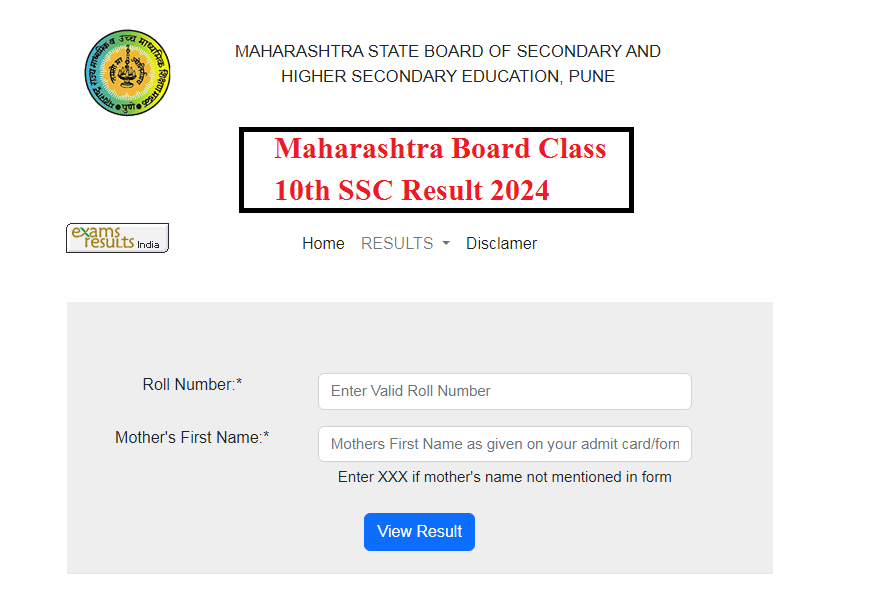 Maharashtra Board Class 10th SSC Result 2024