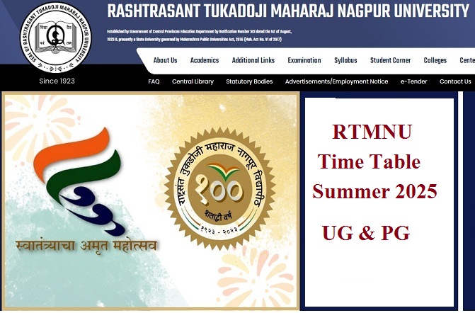 RTMNU Time Table Summer 2025