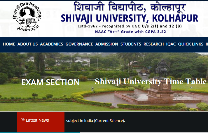 Shivaji University Time Table 2025