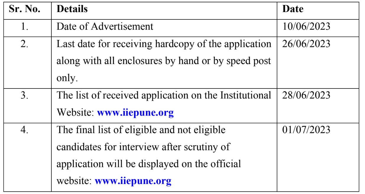 IIE Pune Bharti 2023