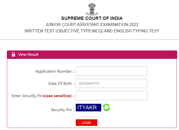 Supreme Court (SCI) Junior Court Assistant Result 2023
