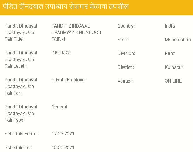 Kolhapur Job Fair 2021