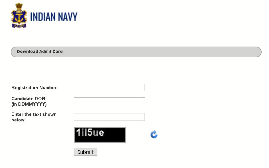 Indian Navy Admit Card
