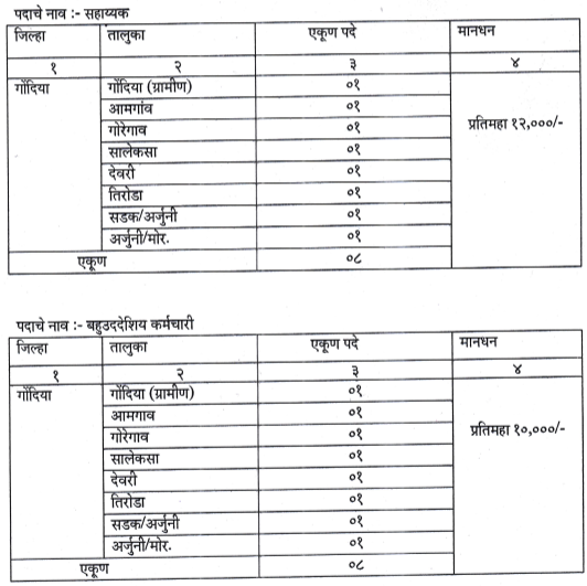 Mahila Bal Vikas Vibhag Gondia Recruitment 2022