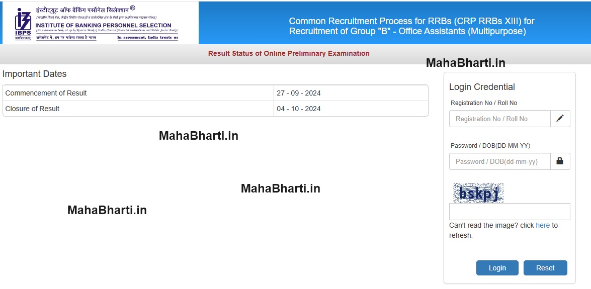 IBPS RRB OA Result 2024