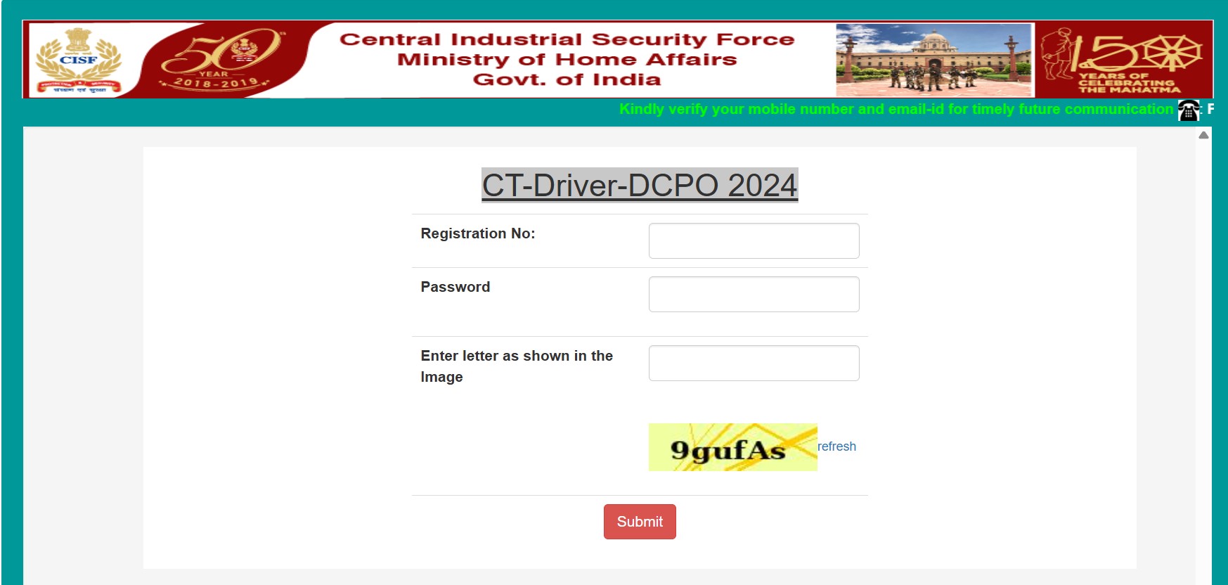 CISF CT-Driver-DCPO 2024 Admit Card