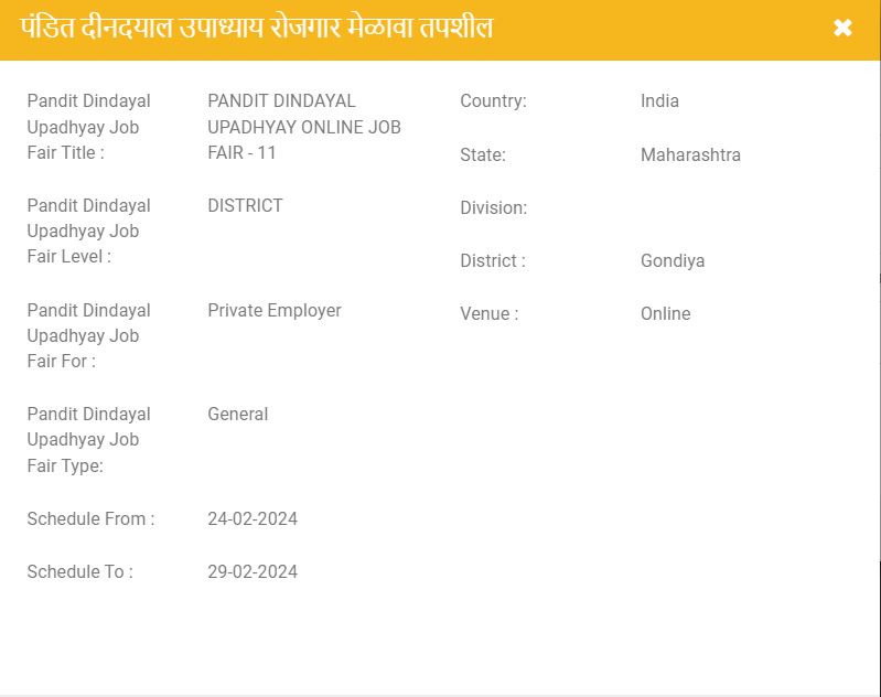 Gondia Job Fair 2024
