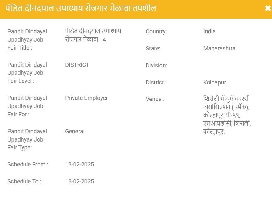 Kolhapur Job Fair 2025