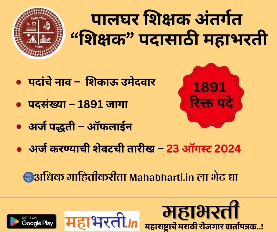 Palghar Shikshak Bharti 2024