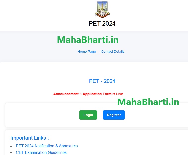 Mumbai University PET Registration 2024