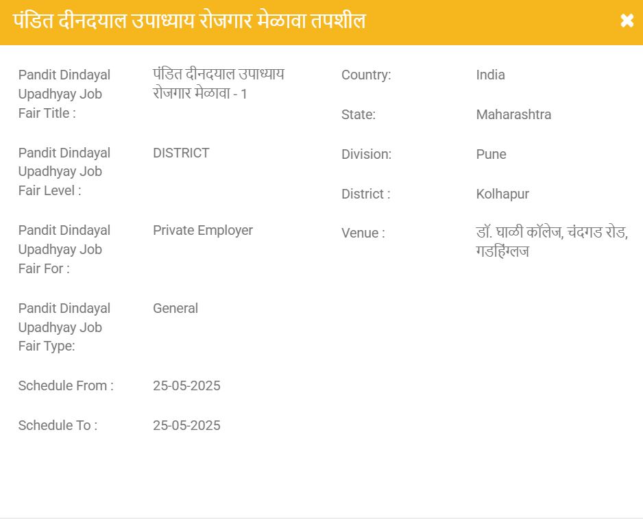 Kolhapur Job Fair 2025 Complete Details 