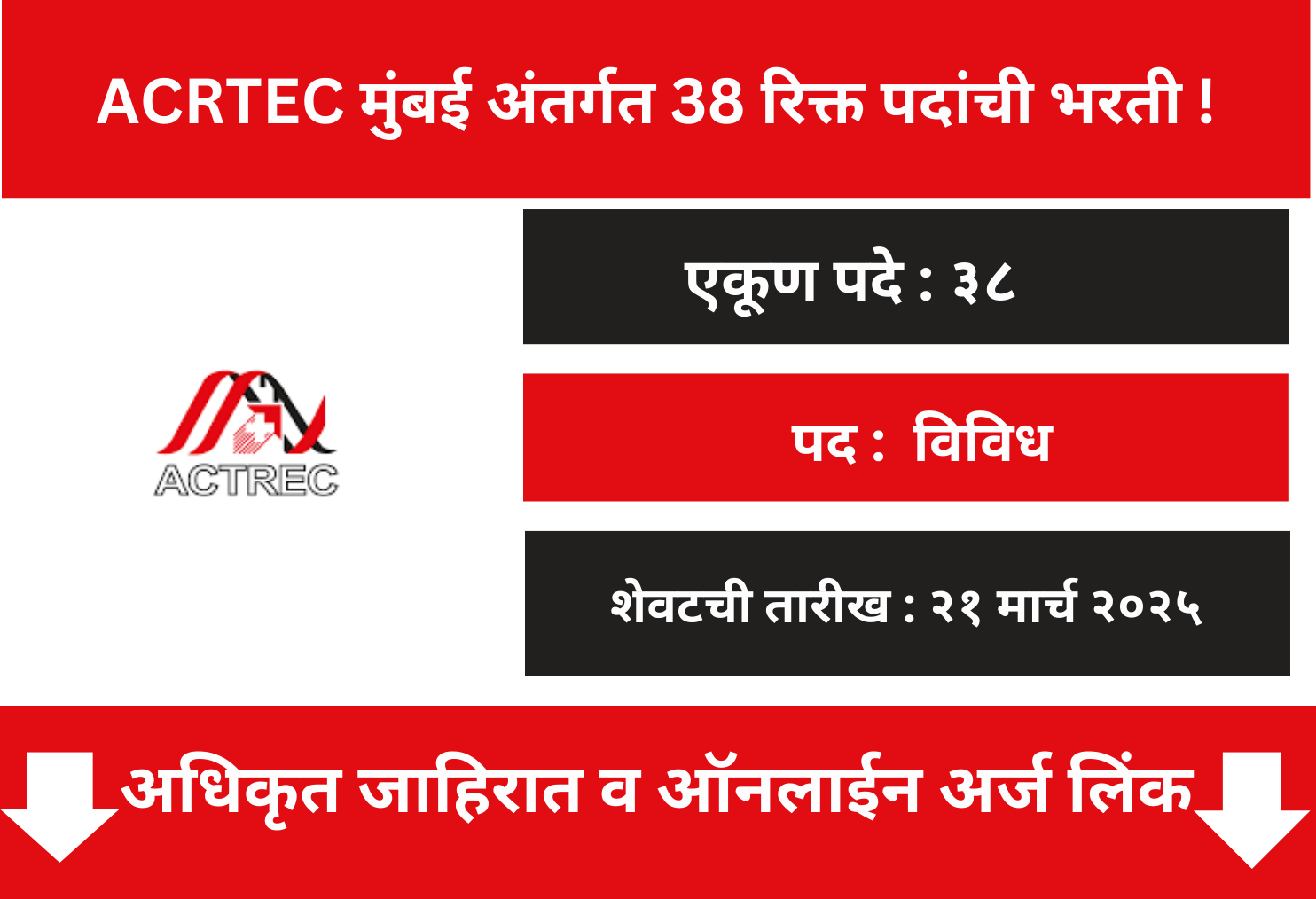 ACTREC Mumbai Online Application 2025