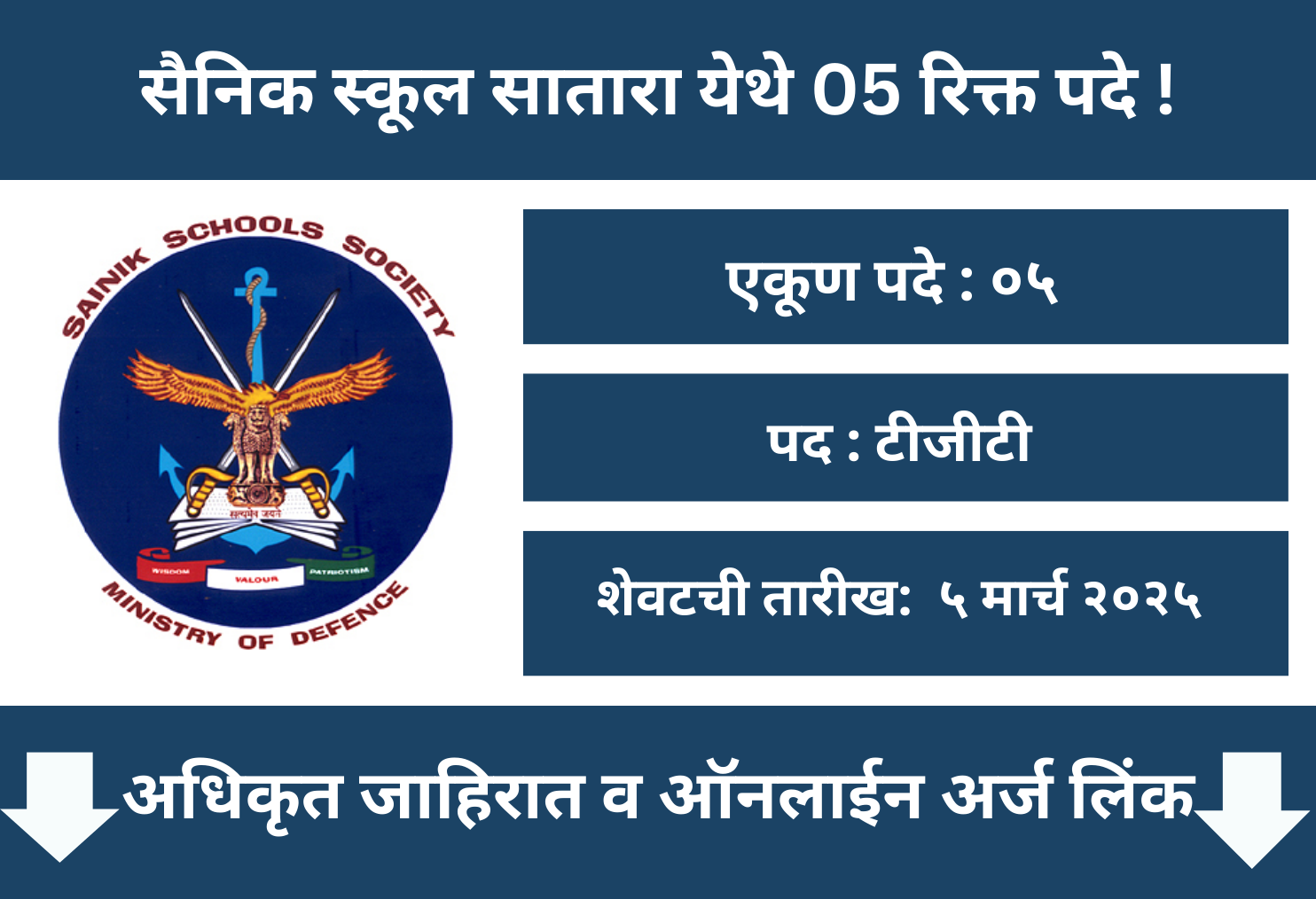 Sainik School Satara Offline Application 2025