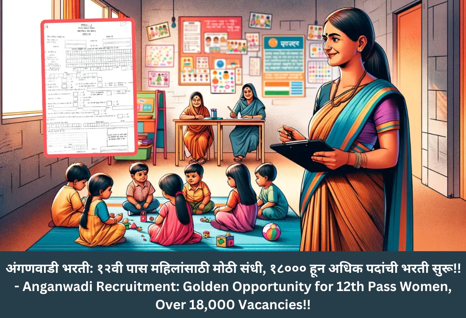 Anganwadi Recruitment: Golden Opportunity for 12th Pass Women, Over 18,000 Vacancies!!