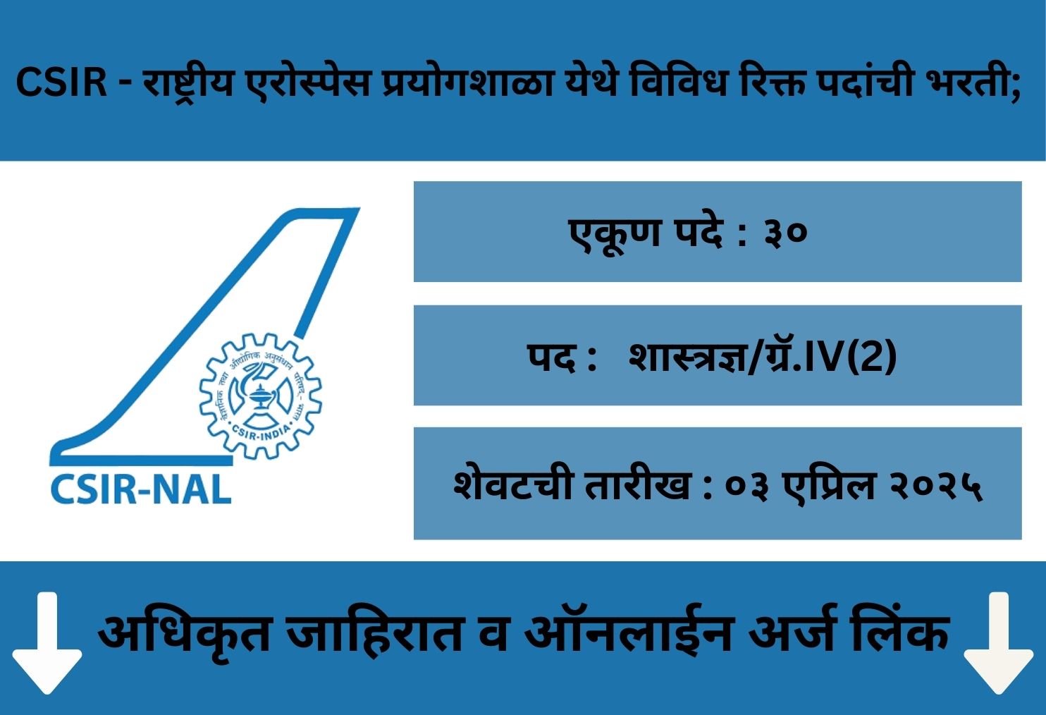 CSIR NAL walk in Application 2025