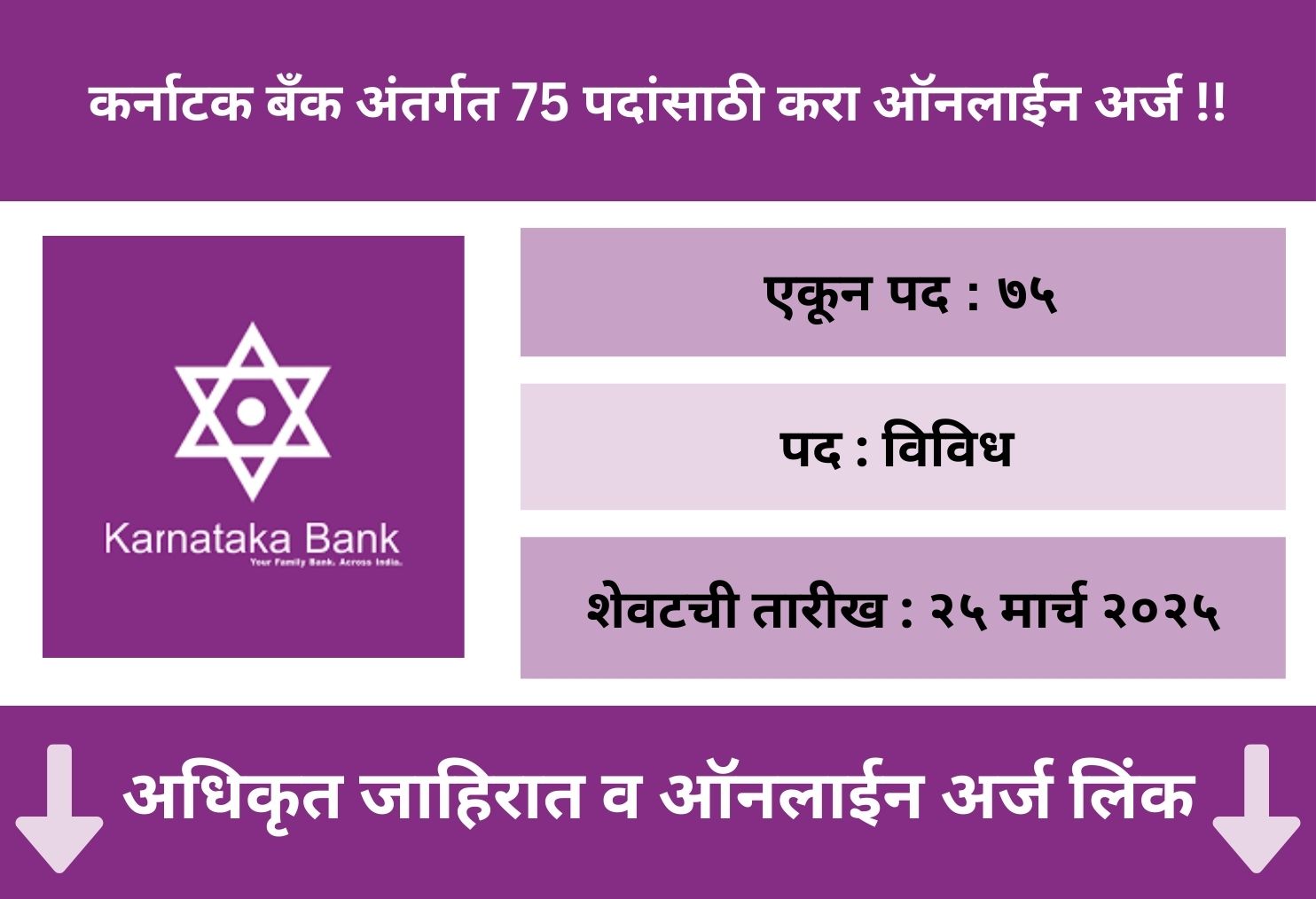 Karnataka Bank Online Bharti 2025