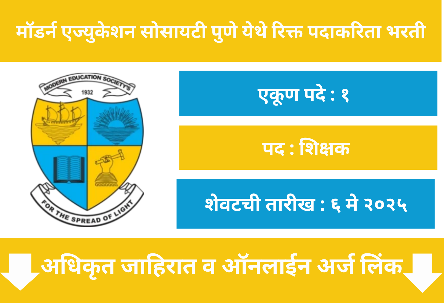  Modern Education Society Pune Online Application 2025