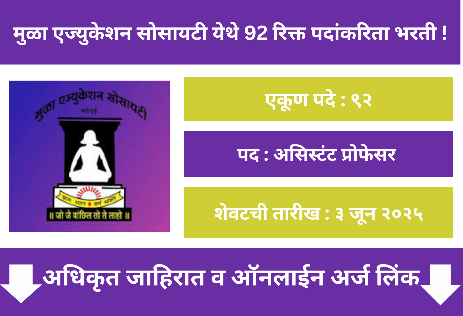  Mula Education Society Recruitment 2025