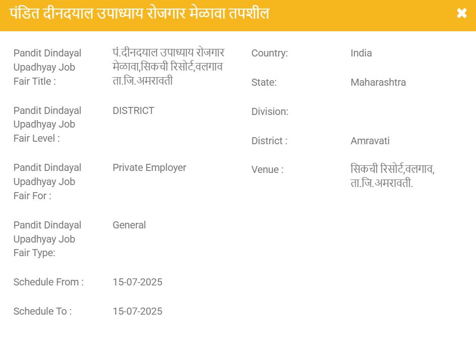 Amravati Rojgar Melava 2025