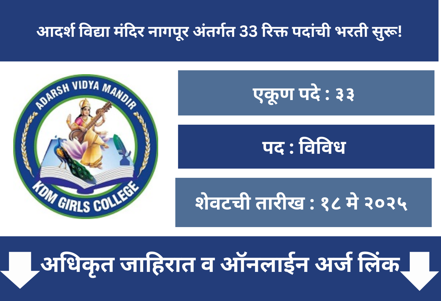Adarsh Vidya Mandir Nagpur REcruitment 2025