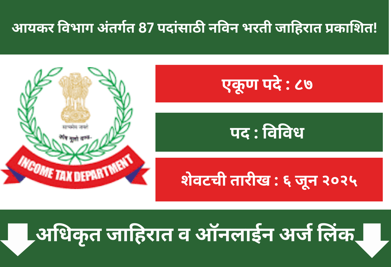 Income Tax Department Recuitment 2025