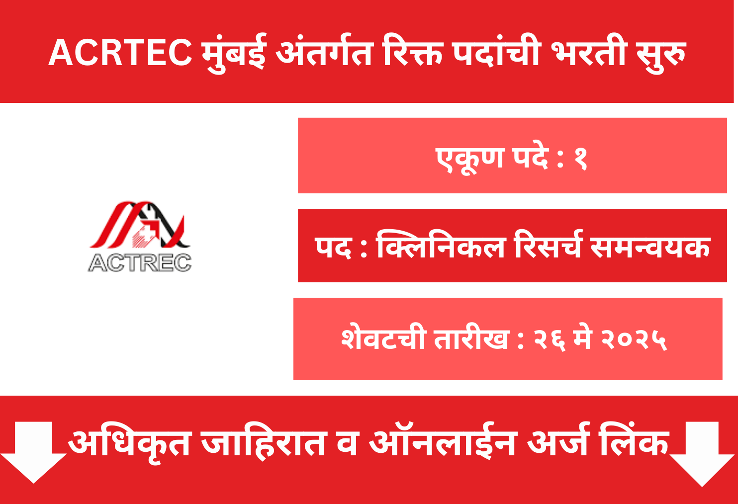 ACTREC Recruitment 2025