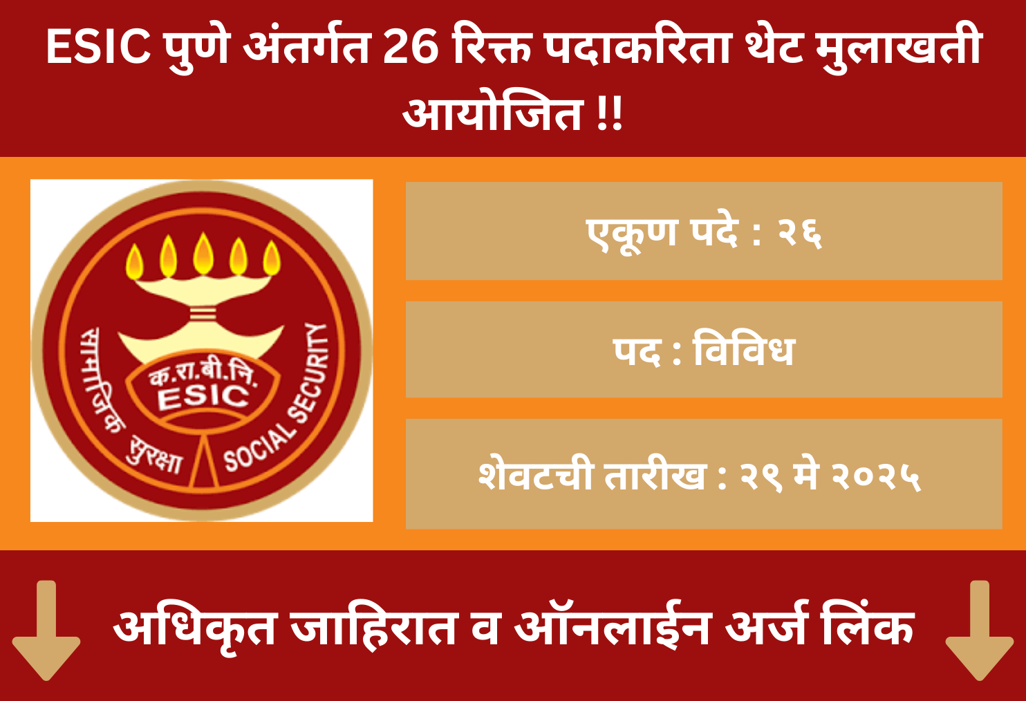 ESIC Pune Walk in Application 2025