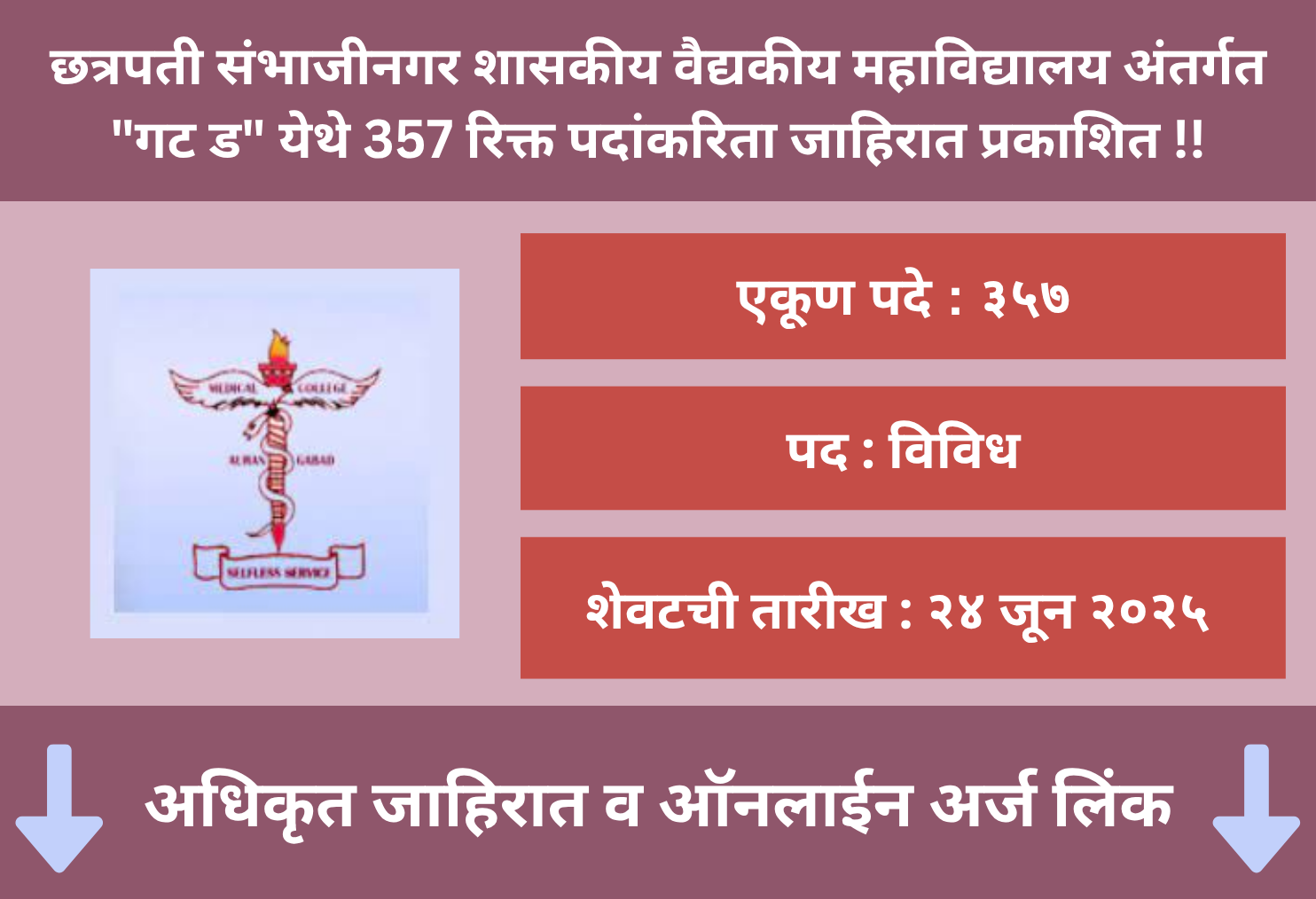 GMC Chhatrapati Sambhaji Nagar Online Application 2025