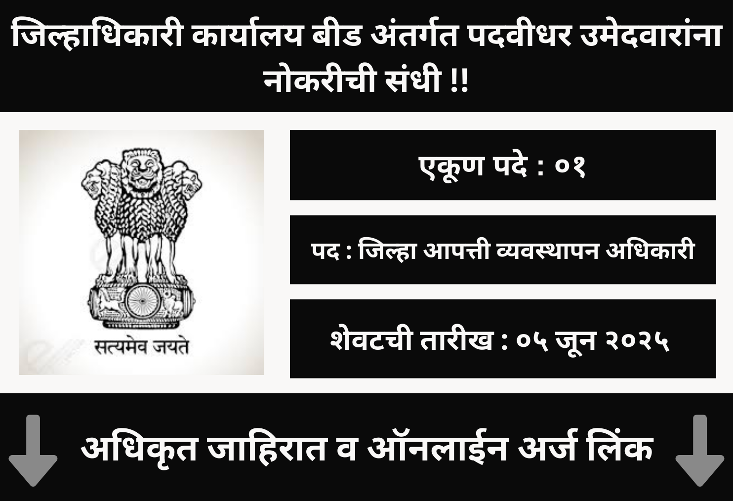 Jilhadhikari Karyalay Beed Recruitment 2025