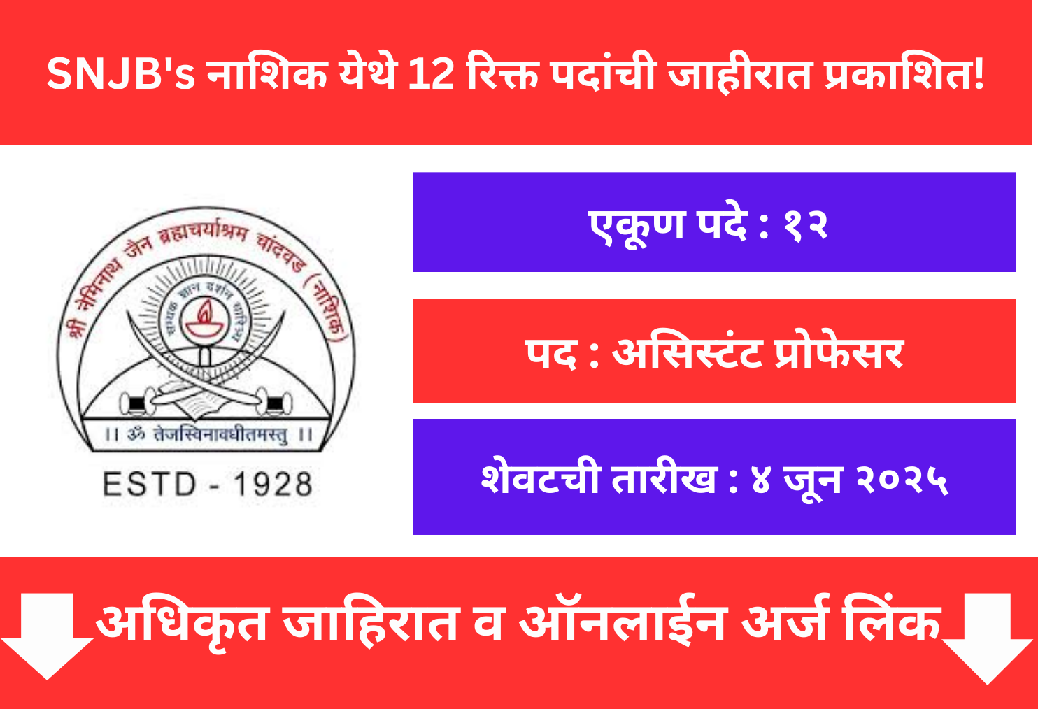 SNJB's Nashik Recruitment 2025