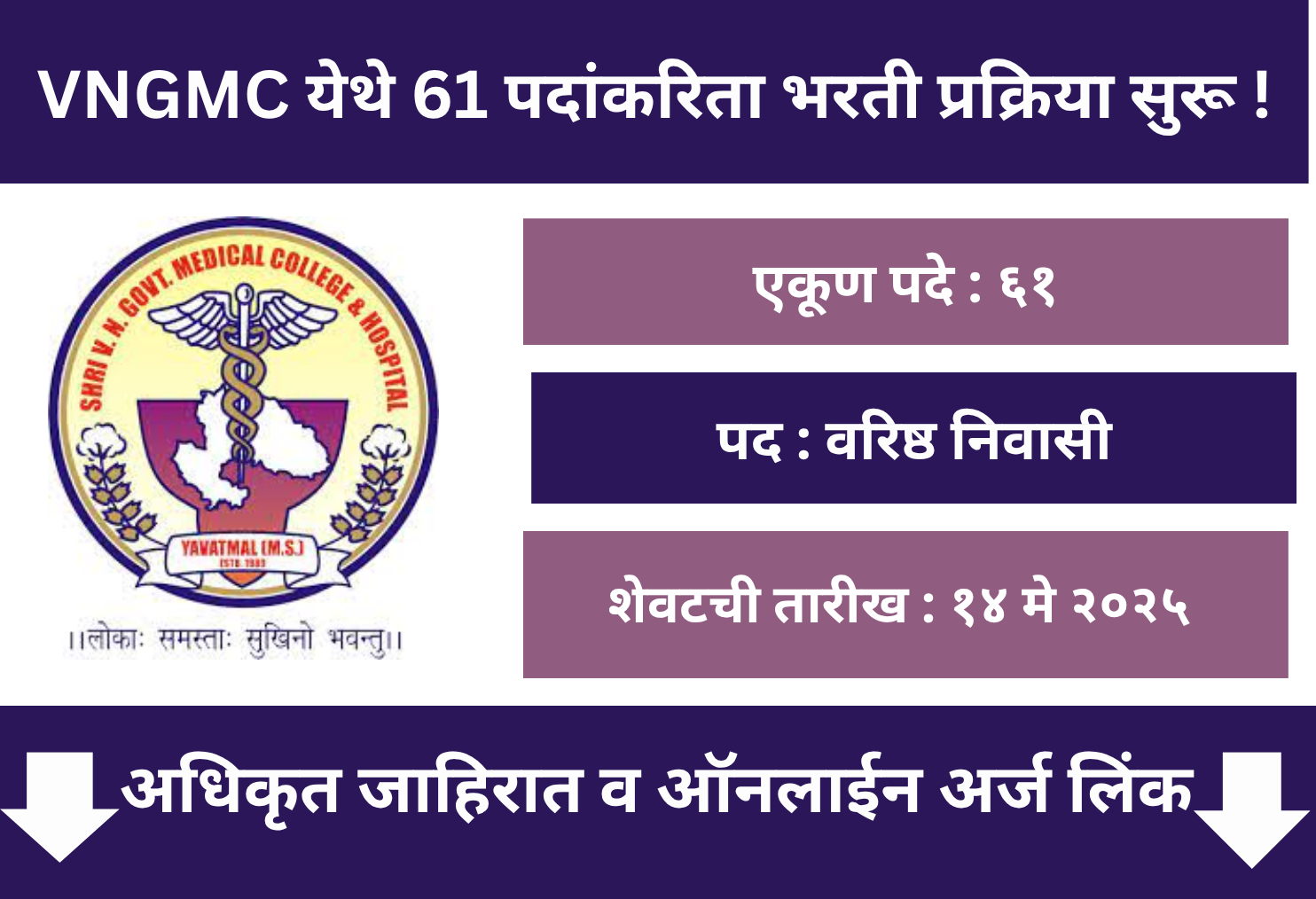 VNGMC Yavatmal Recruitment 2025