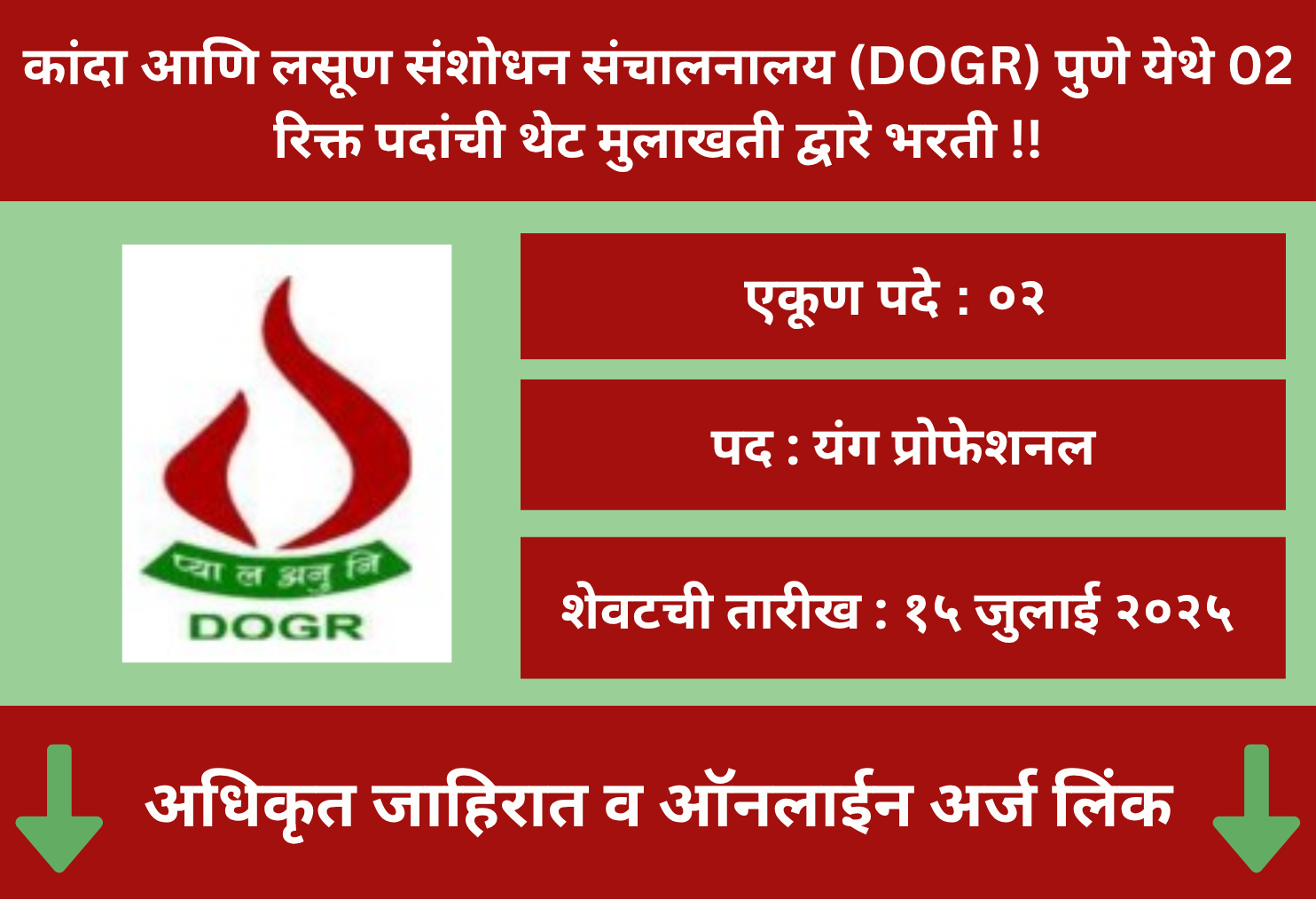 DOGR Pune Recruitment 2025