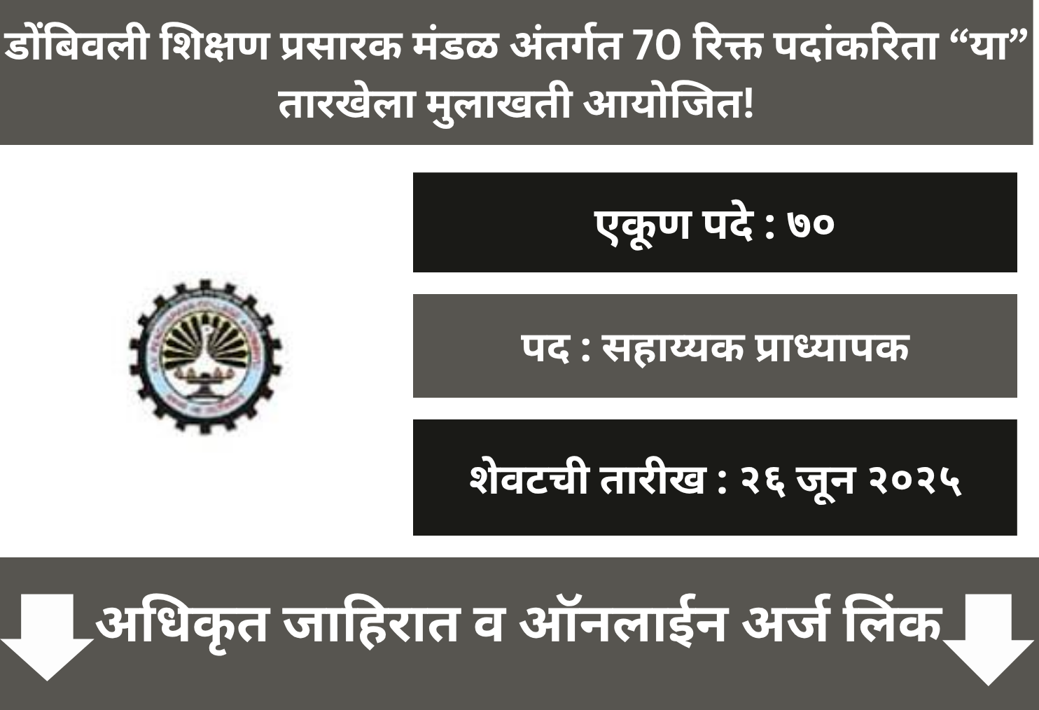 Dombivli Shikshan Prasarak Mandal Recruitment 2025
