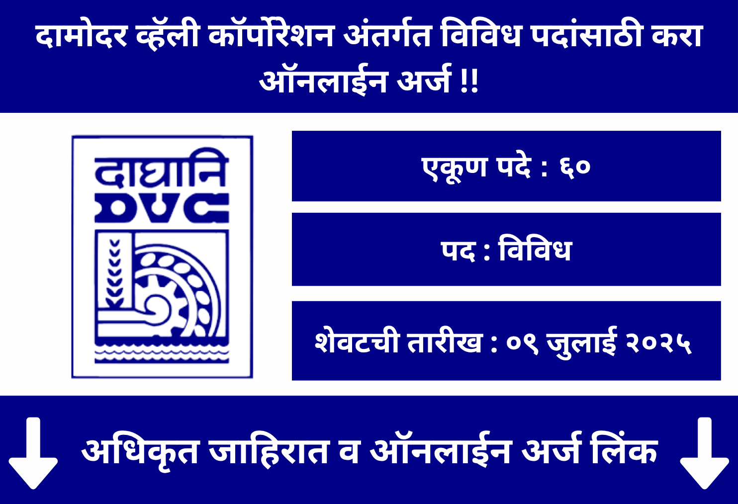 Damodar Valley Corporation Online Bharti 2025 