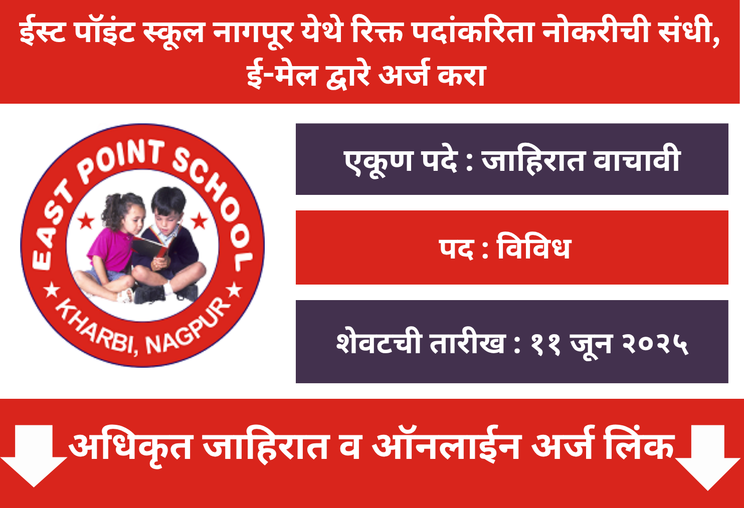East Point School Nagpur Bharti 2025